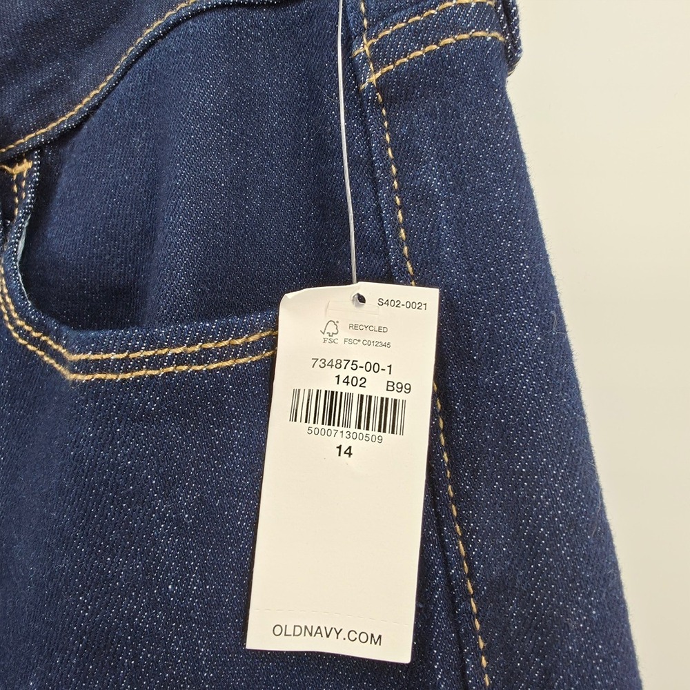 Old Navy High-Rise Straight Jeans Dark Wash Denim Women's Size 14 NWT - Picture 5 of 13